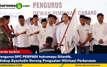 Pengurus DPC PERPADI Indramayu Dilantik, Wabup Syaefudin Dorong Penguatan Hilirisasi Perberasan