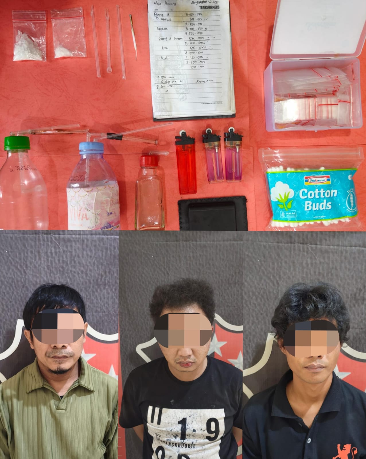 Tiga Orang Diamankan Polsek Bukit Kemuning,Diduga Terlibat Penyalahgunaan Sabu