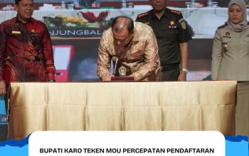 Bupati Karo Teken MoU Percepatan Pendaftaran Tanah Wakaf Bupati Karo Teken MoU Percepatan Pendaftaran Tanah Wakaf