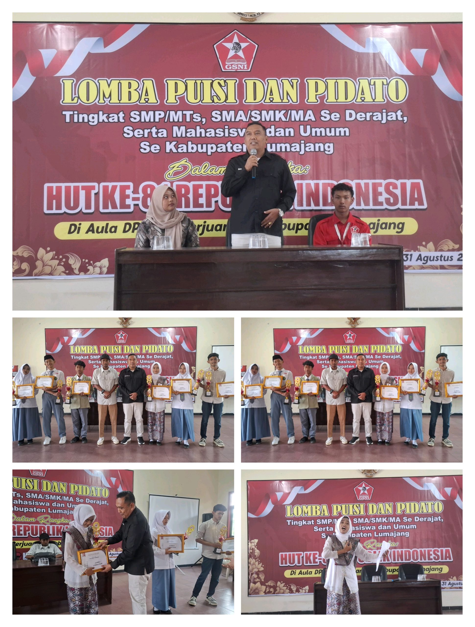 Semarak HUT RI ke-81, GSNI Lumajang Gelar Lomba Puisi dan Pidato, Tanamkan Semangat Perjuangan Generasi Muda