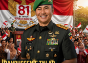 Danpusenif TNI AD pada Panggung Hiburan Syukuran HUT ke-81 Republik Indonesia