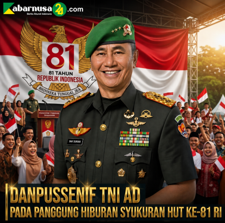 Danpusenif TNI AD pada Panggung Hiburan Syukuran HUT ke-81 Republik Indonesia