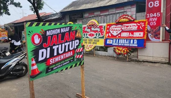 Korbankan Masyarakat Pengguna Jalan, Tutup Jalan Selama 3 Hari Demi Gelar Resepsi Anaknya Anggota Dewan DPRD Kota Depok