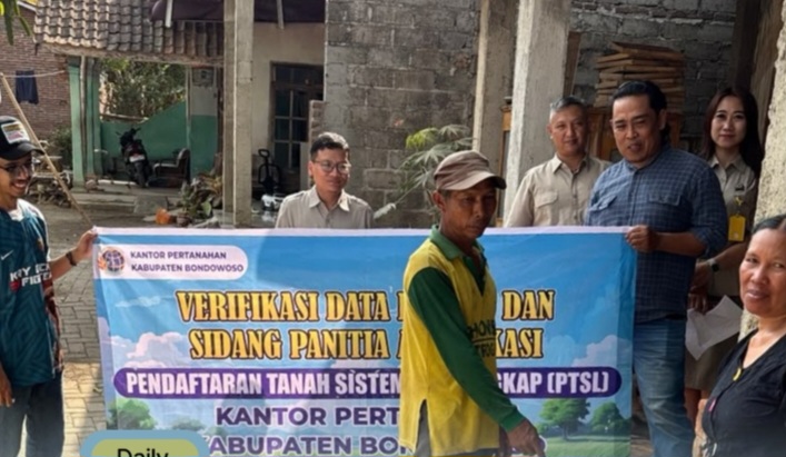 Tingkatkan Akurasi Data PTSL, Kantah Bondowoso Gelar Pemeriksaan Lapangan di Desa Karanganyar