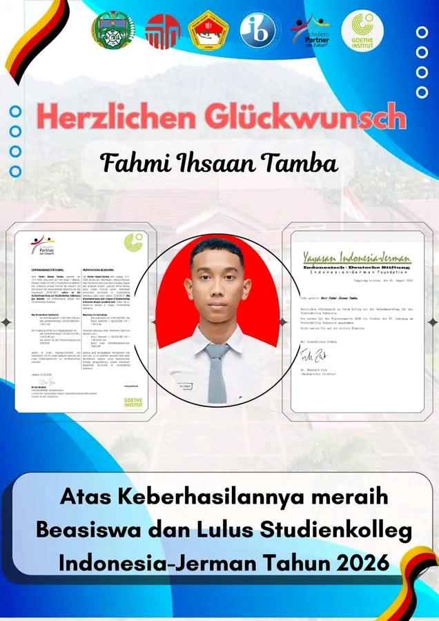 SMA NEGERI 1 MATAULI Bangga! Fahmi Ihsaan Tamba Raih Beasiswa PASCH Indonesien dan Lulus Studienkolleg Jerman