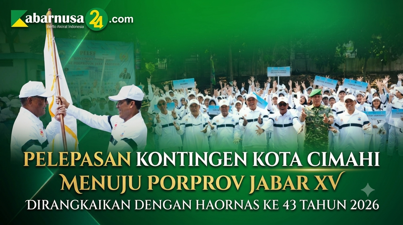 PELEPASAN KONTINGEN KOTA CIMAHI MENUJU PORPROV JABAR KE XV DIRANGKAIKAN DENGAN HAORNAS KE 43 TAHUN 2026