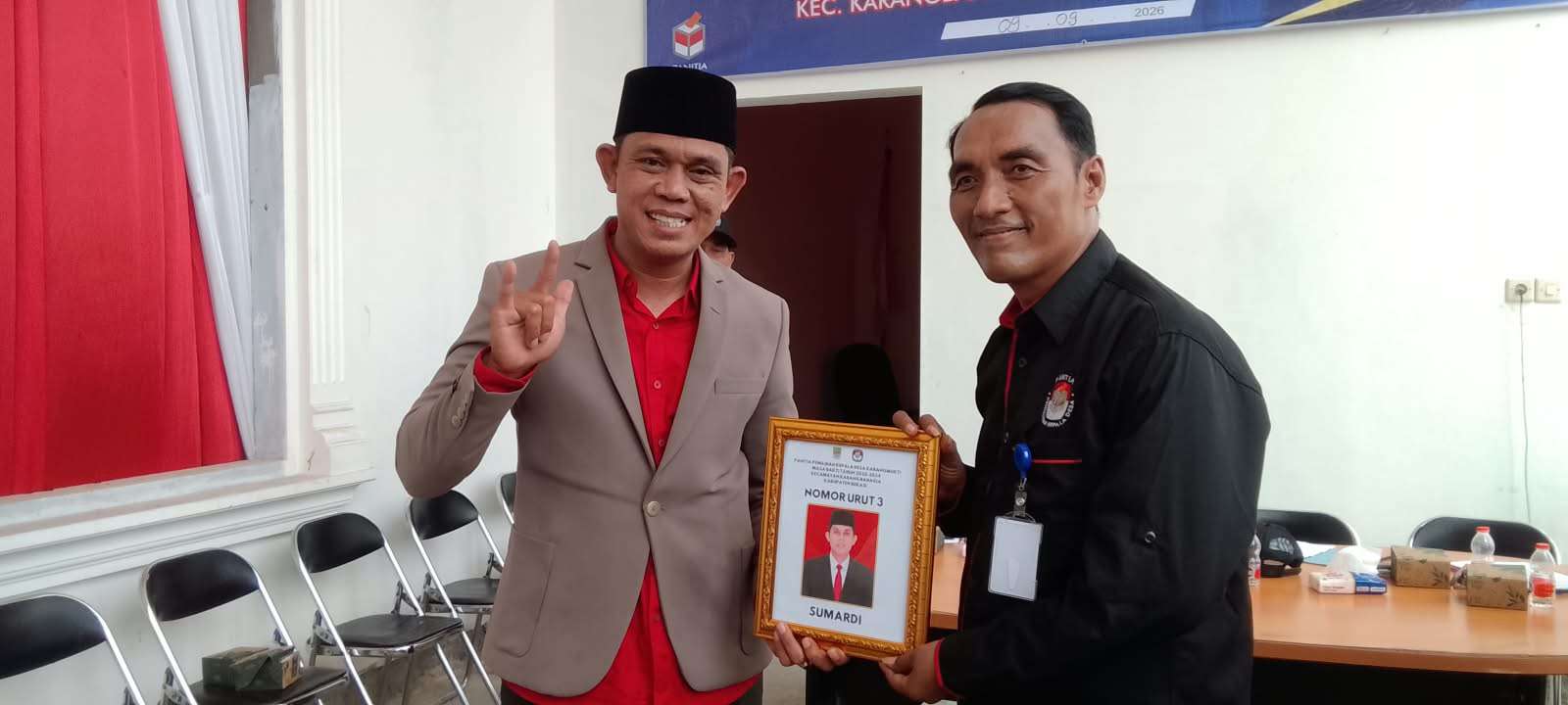 Lautan Merah Sambut Nomor 3, Sumardi Resmi Bertarung di Pilkades Karangmukti