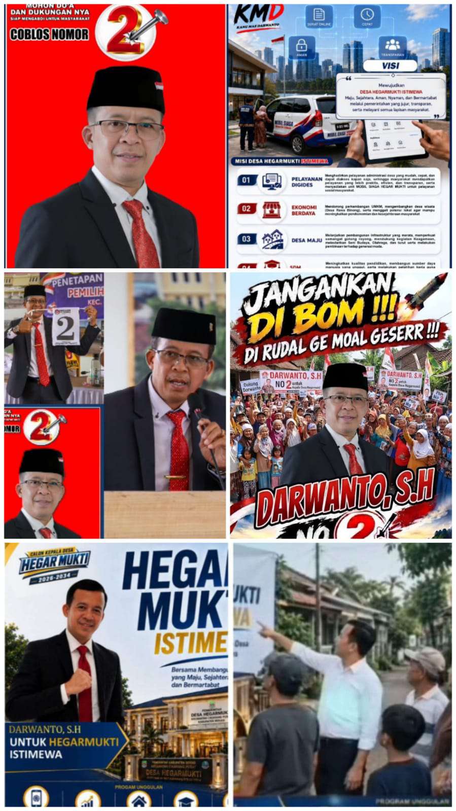 Mendapatkan Nomor Urut 2, Darwanto SH. Siap Untuk Menjadi Pemimpin Masyarakat Desa Hegarmukti Istimewa Bersih Dan Bermartabat
