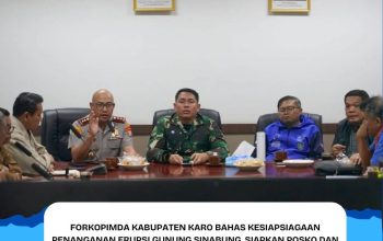 Kesiapsiagaan Penanganan Erupsi Gunung Sinabung, Siapkan Posko dan Lokasi Pengungsian
