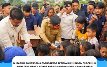 Kunjungan Gubernur Sumatera Utara, Bahas Kesiapan Penanggulangan Erupsi Gunung Sinabung
