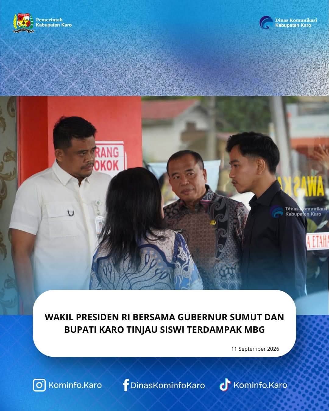 Wakil Presiden RI Bersama Gubernur Sumut dan Bupati Karo Tinjau Siswi Terdampak MBG