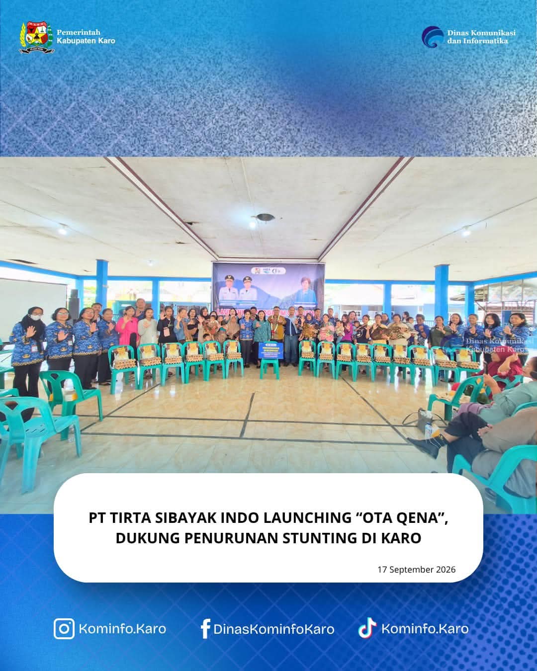 PT Tirta Sibayak Indo Launching “Ota Qena”, Dukung Penurunan Stunting di Karo