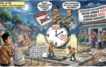 APBDes 2025 Dikerjakan Juli 2026, Proyek Jalan Desa Karangsatu Tabrak Aturan, BPD Sudah Ingatkan Sejak Awal
