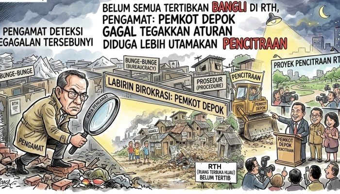 Belum Semua Tertibkan Bangli di RTH, Pengamat : Pemkot Depok Gagal Tegakkan Aturan Diduga Lebih Utamakan Pencitraan