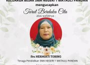 Keluarga Besar SMA Negeri 1 Matauli Pandan Berduka, Tenaga Pendidik Hermiati Tobing Berpulang di Usia 54 Tahun