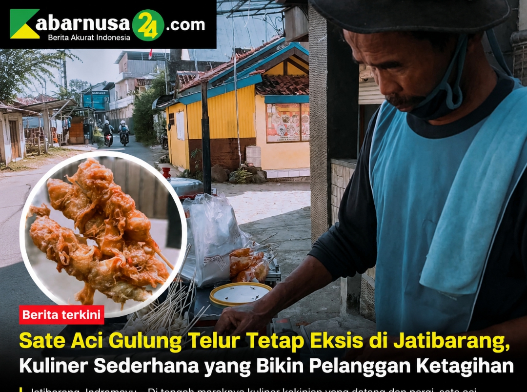 Sate Aci Gulung Telur Tetap Eksis di Jatibarang, Kuliner Sederhana yang Bikin Pelanggan Ketagihan