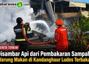 Disambar Api dari Pembakaran Sampah, Warung Makan di Kandanghaur Ludes Terbakar