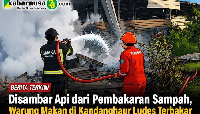 Disambar Api dari Pembakaran Sampah, Warung Makan di Kandanghaur Ludes Terbakar