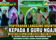Pemdes Rosong Serahkan Langsung Insentif kepada 8 Guru Ngaji di Momen Maulid Nabi Muhammad SAW