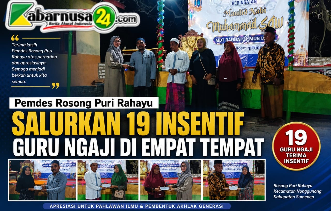 Pemdes Rosong Puri Rahayu Salurkan Insentif kepada 19 Guru Ngaji di Empat Lembaga
