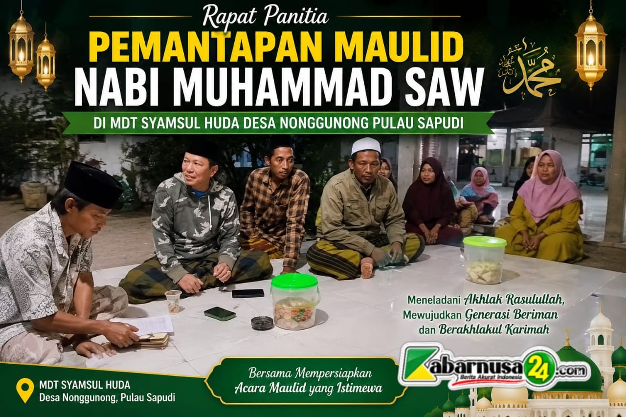 Panitia Matangkan Persiapan Maulid Nabi Muhammad SAW di MDT Syamsul Huda Nonggunong