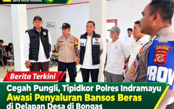 Cegah Pungli, Tipidkor Polres Indramayu Awasi Penyaluran Bansos Beras di Delapan Desa di Bongas