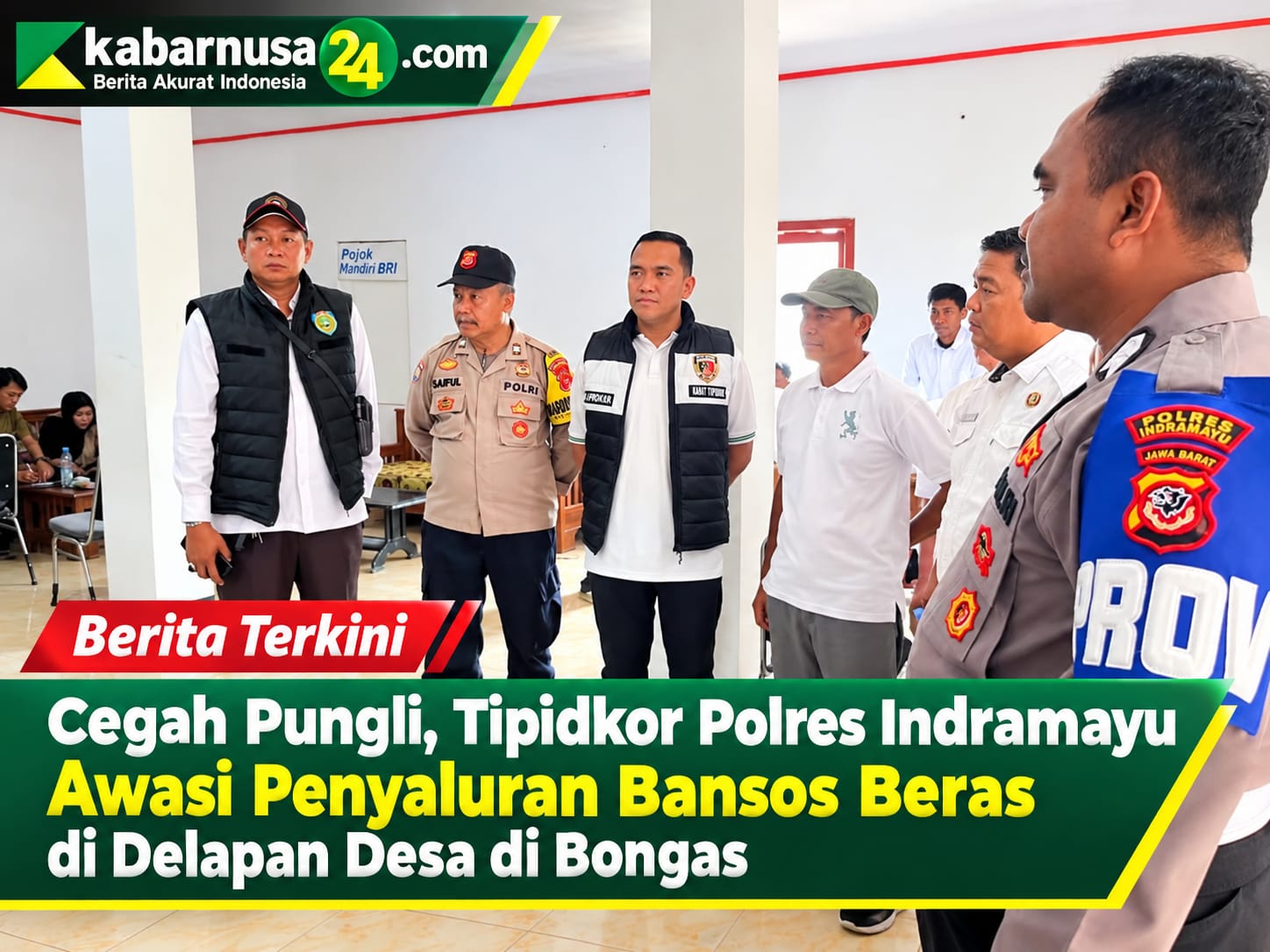 Cegah Pungli, Tipidkor Polres Indramayu Awasi Penyaluran Bansos Beras di Delapan Desa di Bongas