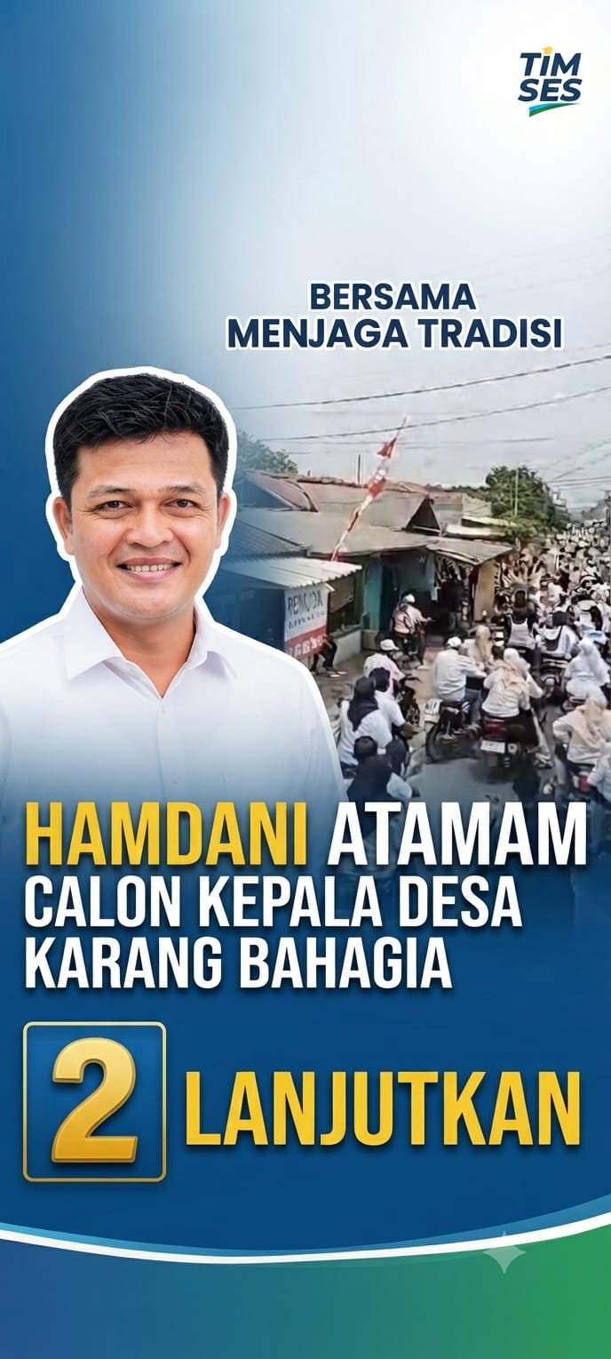 Hamdani Atamam Dapat Nomor Urut 2 di Pilkades Karang Bahagia, Ribuan Warga Turun ke Jalan Gelar Pawai