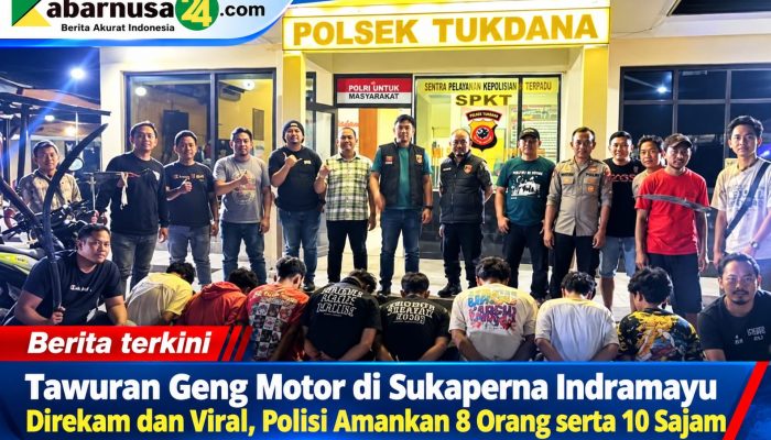 Tawuran Geng Motor di Sukaperna Indramayu Direkam dan Viral, Polisi Amankan 8 Orang serta 10 Sajam