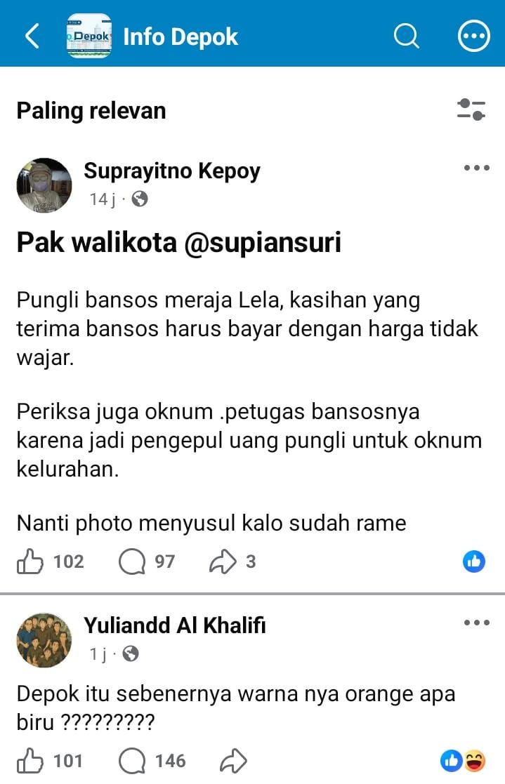 Dugaan Adanya Pungli Bansos di wilayah Bojong Pondok Terong Pengamat : Di Mana Pengawasan Pemkot Depok Dugaan Adanya Pungli Bansos di wilayah Bojong Pondok Terong Pengamat : Di Mana Pengawasan Pemkot Depok