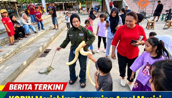 KORIN Meriahkan Jamming Amal Musisi di RTH Jatibarang dengan Edukasi Reptil
