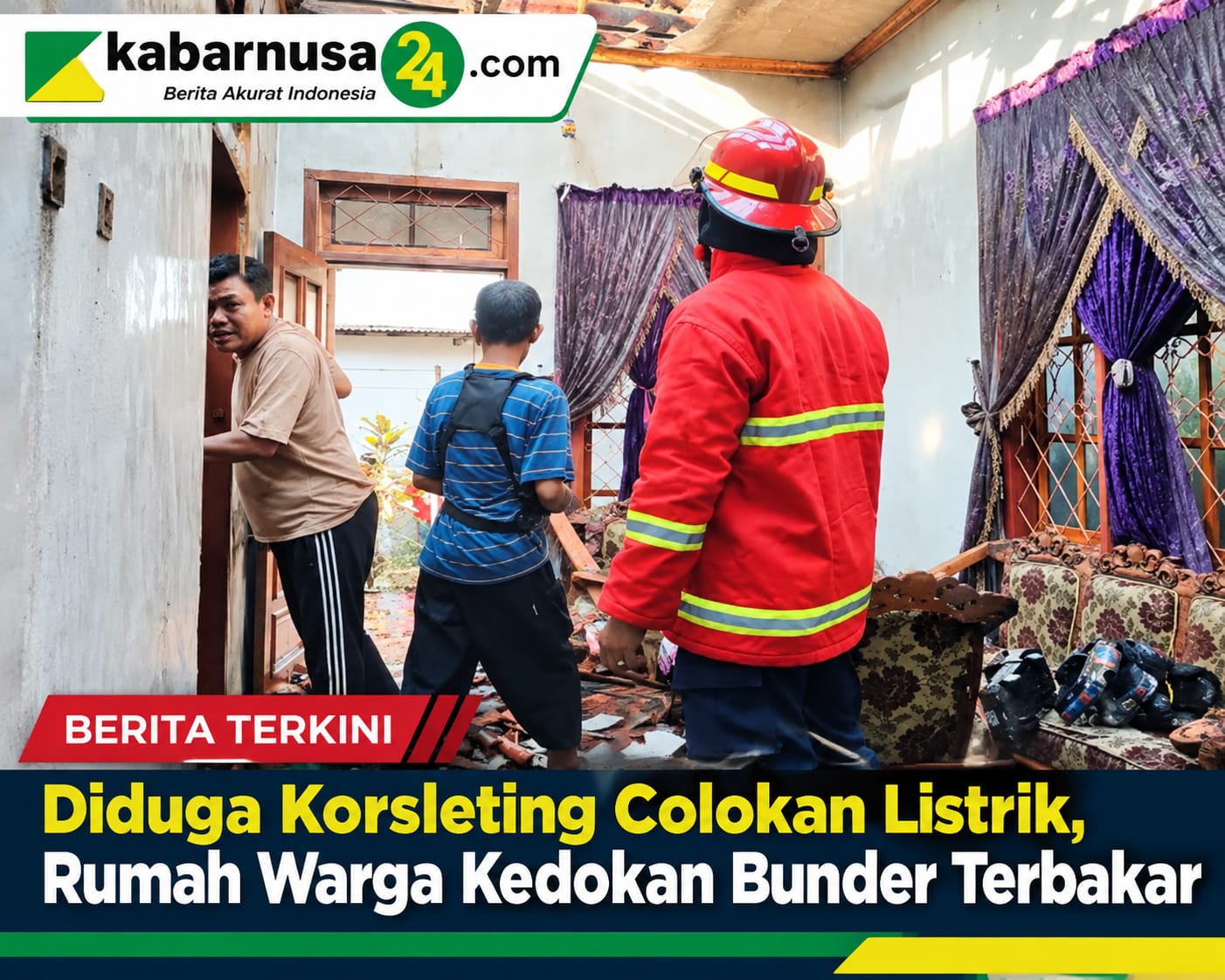Diduga Korsleting Colokan Listrik, Rumah Warga Kedokan Bunder Terbakar