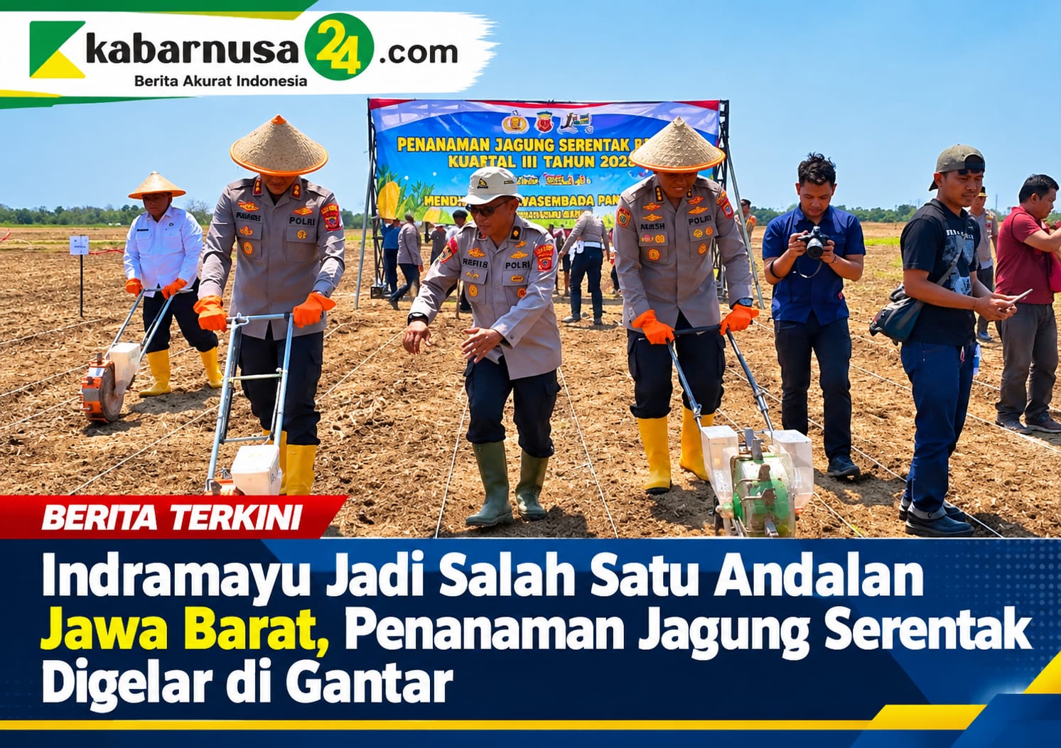 Indramayu Jadi Salah Satu Andalan Jawa Barat, Penanaman Jagung Serentak Digelar di Gantar