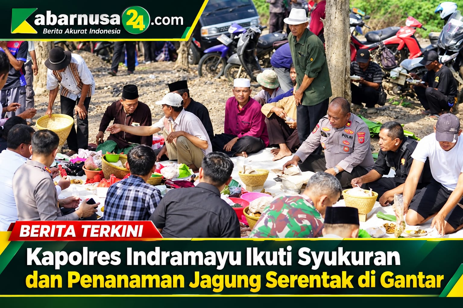 Kapolres Indramayu Ikuti Syukuran dan Penanaman Jagung Serentak di Gantar