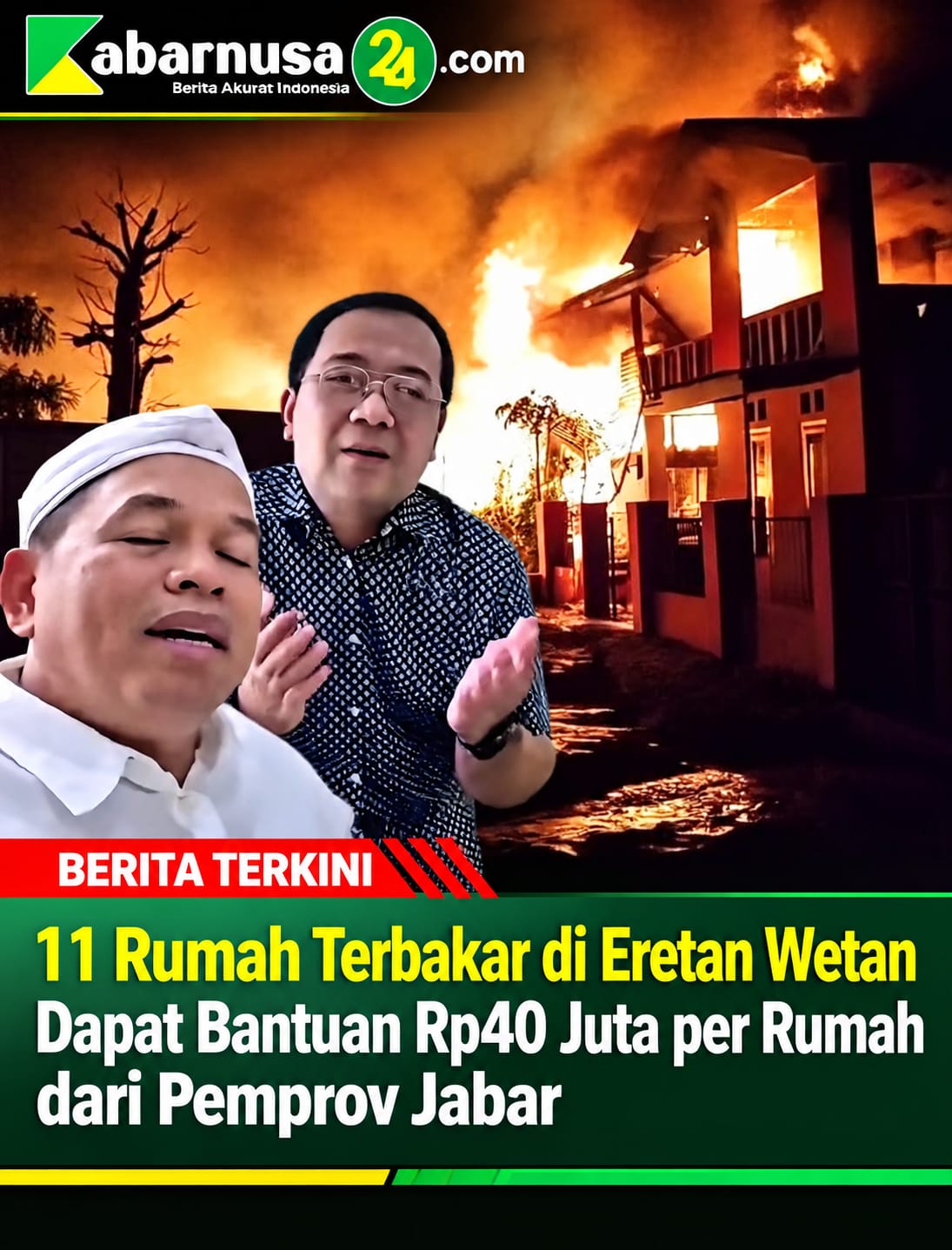 11 Rumah Terbakar di Eretan Wetan Dapat Bantuan Rp40 Juta per Rumah dari Pemprov Jabar