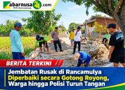 Jembatan Rusak di Rancamulya Diperbaiki secara Gotong Royong, Warga hingga Polisi Turun Tangan