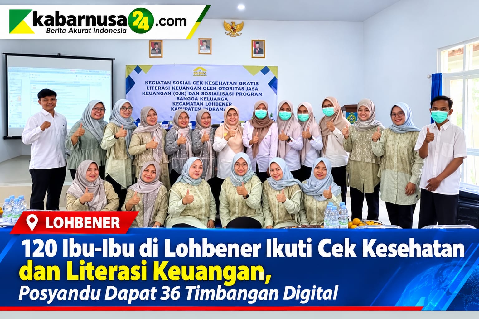120 Ibu-Ibu di Lohbener Ikuti Cek Kesehatan dan Literasi Keuangan, Posyandu Dapat 36 Timbangan Digital