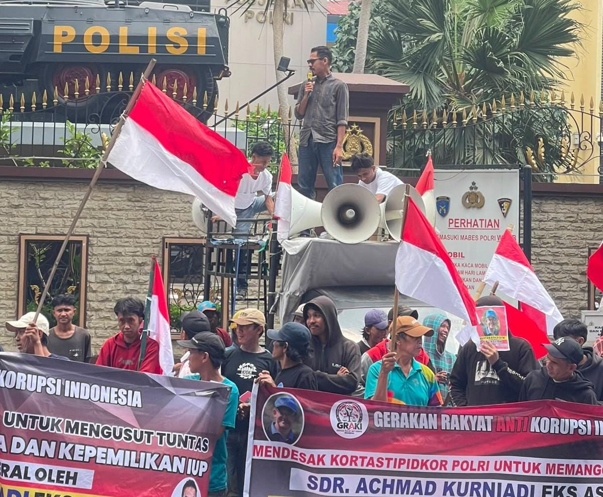 Aksi Damai di Depan Kortastipidkor Polri, Lima Tuntutan GRAKI : Periksa Transaksi, Pemilik Manfaat dan Perubahan Saham PT Genba