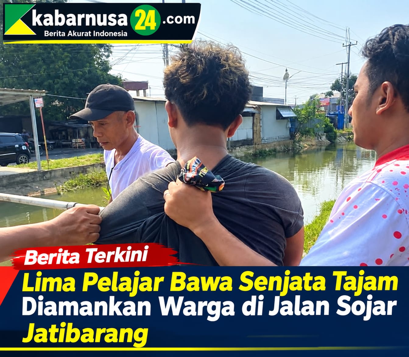 Lima Pelajar Bawa Senjata Tajam Diamankan Warga di Jalan Sojar Jatibarang