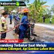 Grandong Terbakar Saat Melaju didesa Cidempet, Api Sambar Lahan Warga