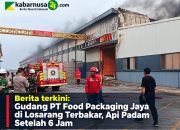 Gudang PT Food Packaging Jaya di Losarang Terbakar, Api Padam Setelah 6 Jam