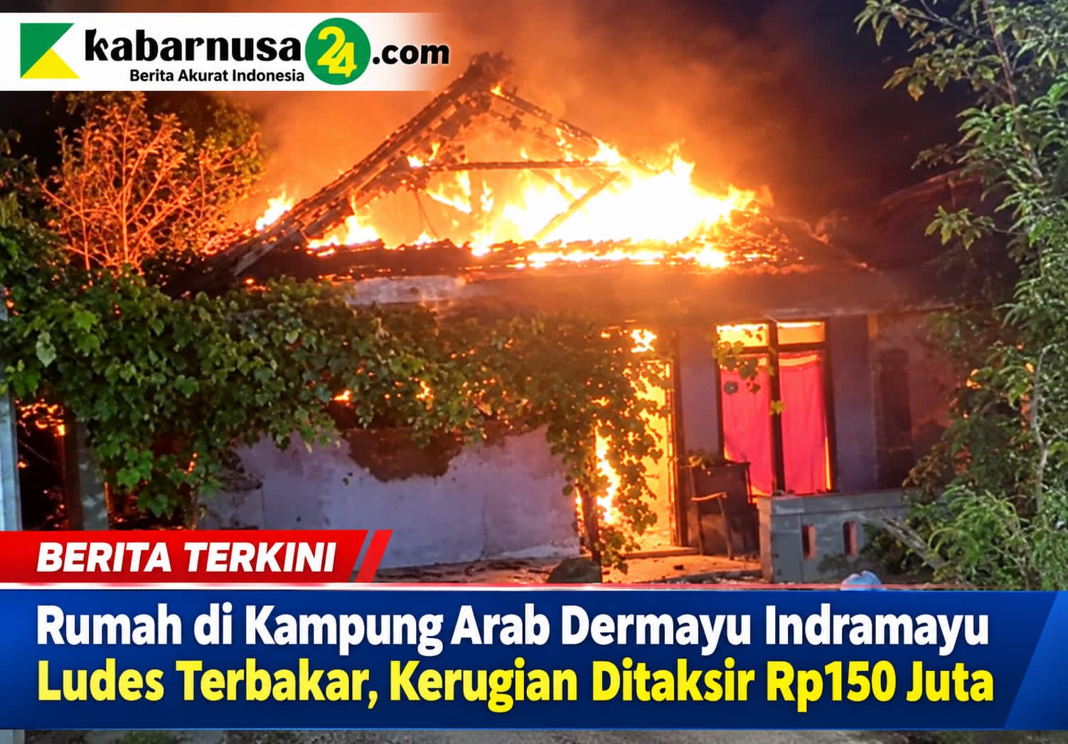 Rumah di Kampung Arab Dermayu Indramayu Ludes Terbakar, Kerugian Ditaksir Rp150 Juta