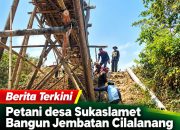 Petani desa Sukaslamet Bangun Jembatan Cilalanang Secara Swadaya untuk Akses Lahan Pertanian