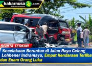 Kecelakaan Beruntun di Jalan Raya Celeng Lohbener Indramayu, Empat Kendaraan Terlibat dan Enam Orang Luka