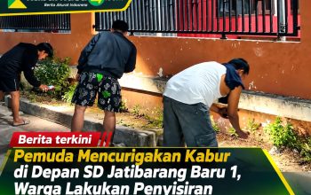 Pemuda Mencurigakan Kabur di Depan SD Jatibarang Baru 1, Warga Lakukan Penyisiran