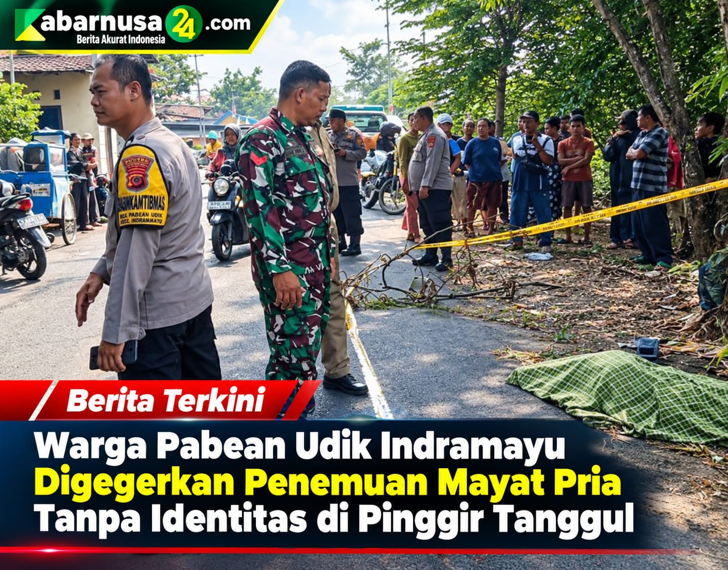 Warga Pabean Udik Indramayu Digegerkan Penemuan Mayat Pria Tanpa Identitas di Pinggir Tanggul