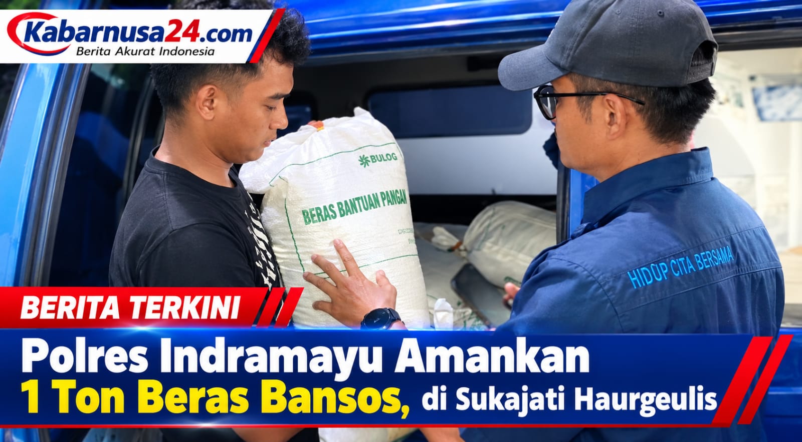 Polres Indramayu Amankan 1 Ton Beras Bansos, di Sukajati Haurgeulis