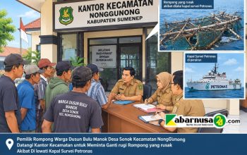 Enam Warga Dusun Bulu Manok Datangi Kecamatan Nonggunong, Bahas Ganti Rugi Rompong Terdampak Kapal Survei Petronas