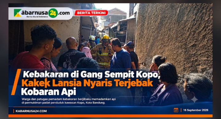 Kebakaran di Gang Sempit Kopo, Kakek Lansia Nyaris Terjebak Kobaran Api