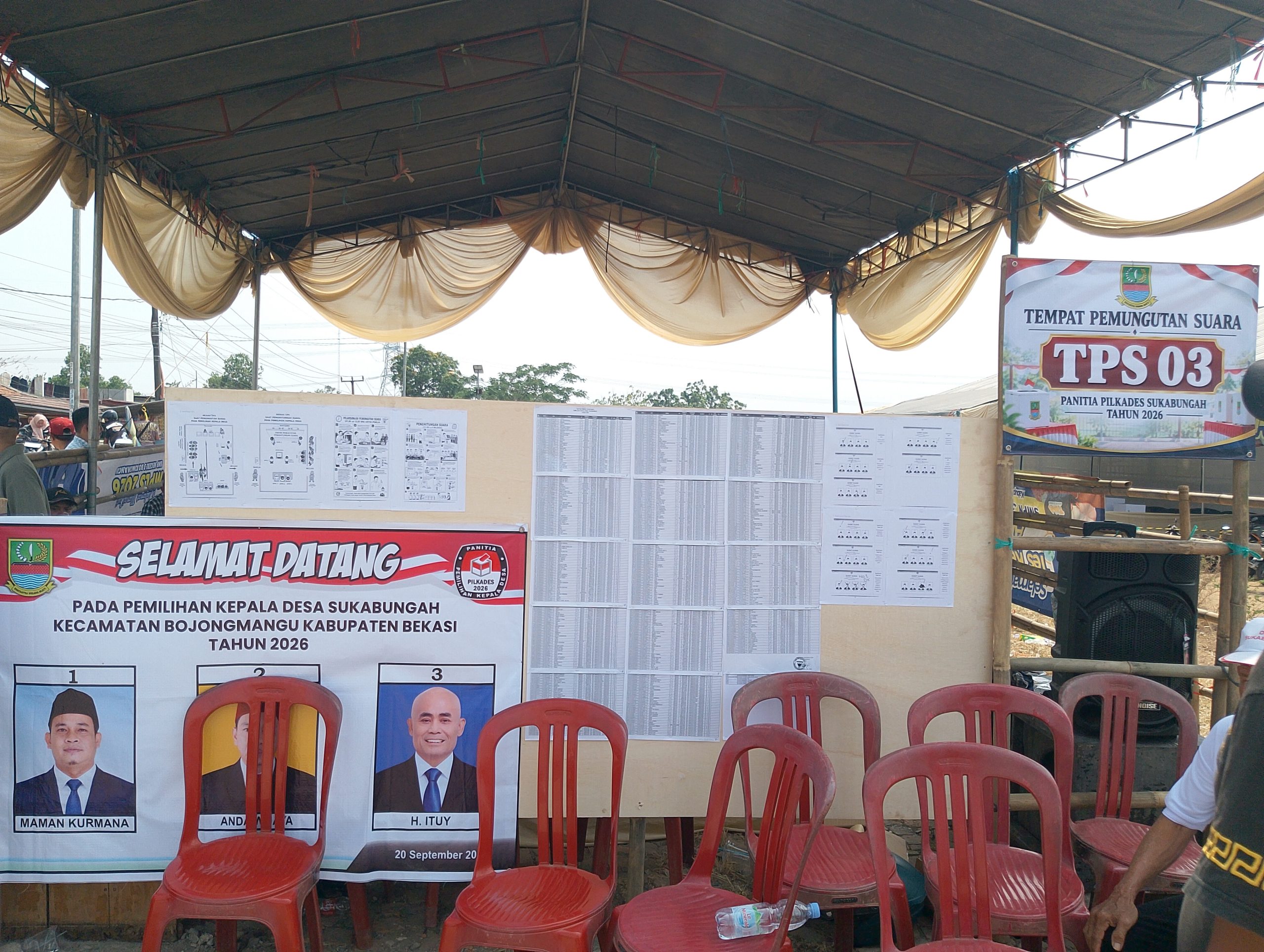 Hari Ini Pilkades Sukabungah Bojongmangu Digelar, 3 TPS ada di Lapangan Futsal 